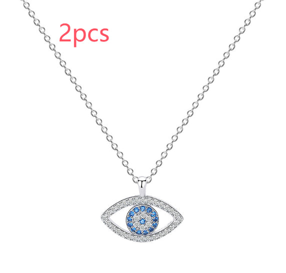 S925 Sterlingsilber Schmuck Europäischer und Amerikanischer atmosphärischer Dämonenaugen-Halskette Augenanhänger