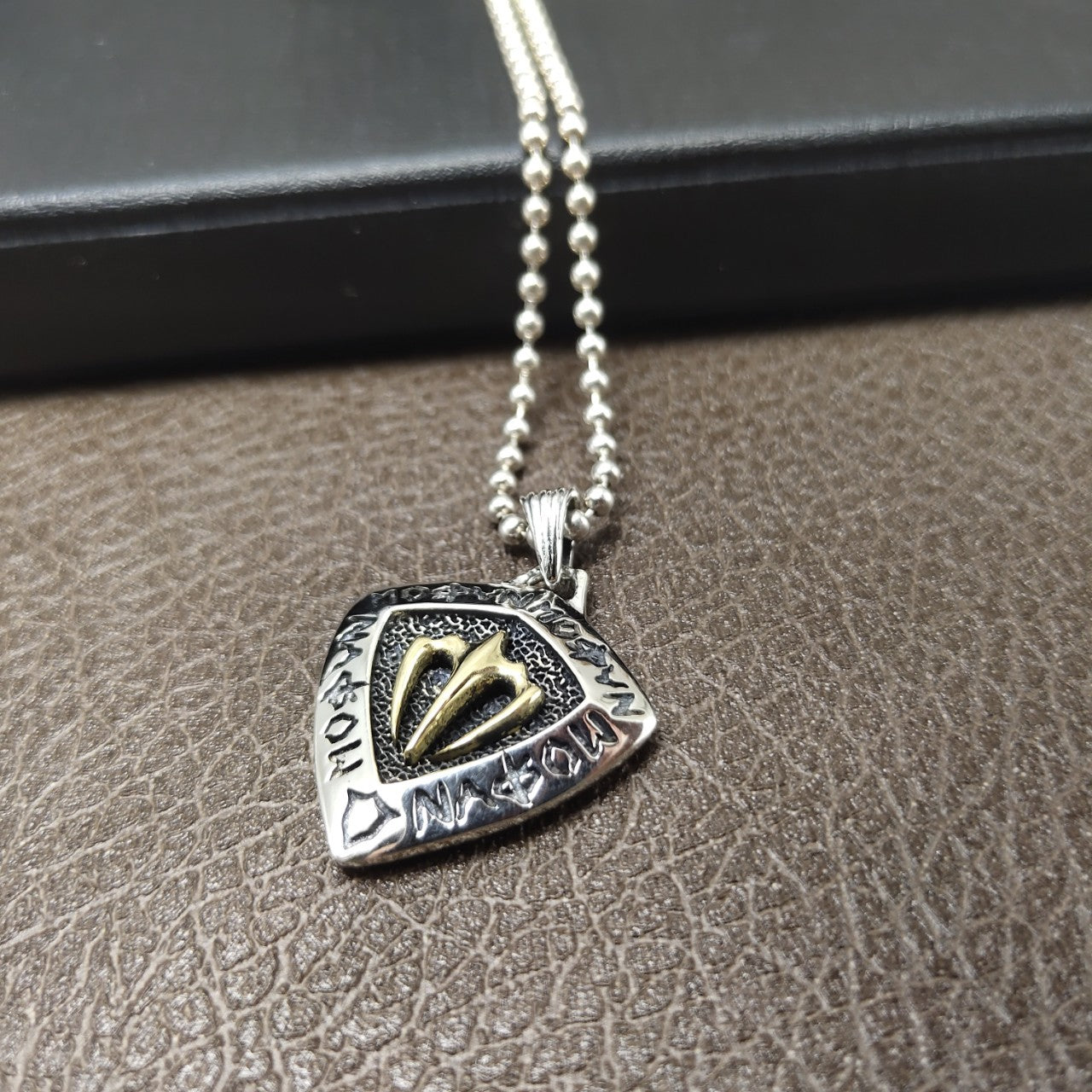 Halskette Herren- und Damenmode cooler koreanischer Stil Sterling Silber 925 Dreizack-Anhänger