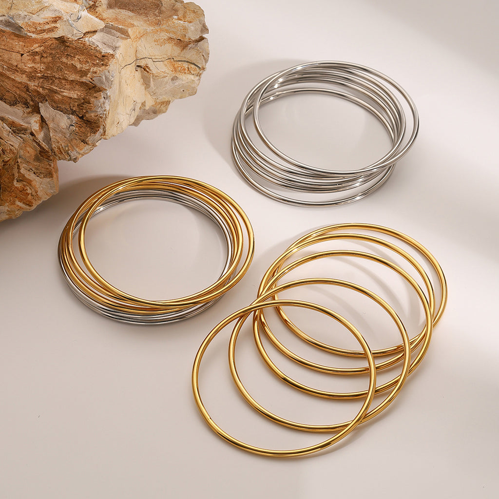 Hochwertiger Edelstahl Schlichtes Armband Armreif Schmuck