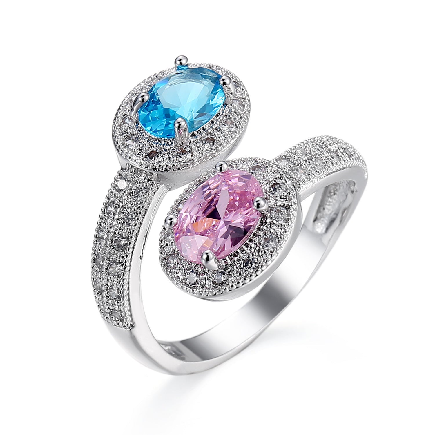 Anillo de circonita personalizado de moda para mujer