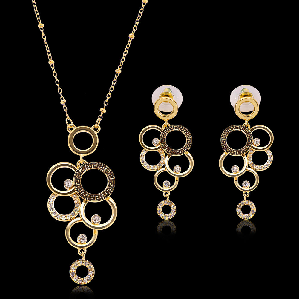 Europäischer und amerikanischer Außenhandel Zubehör 18K Gold Schmuckset