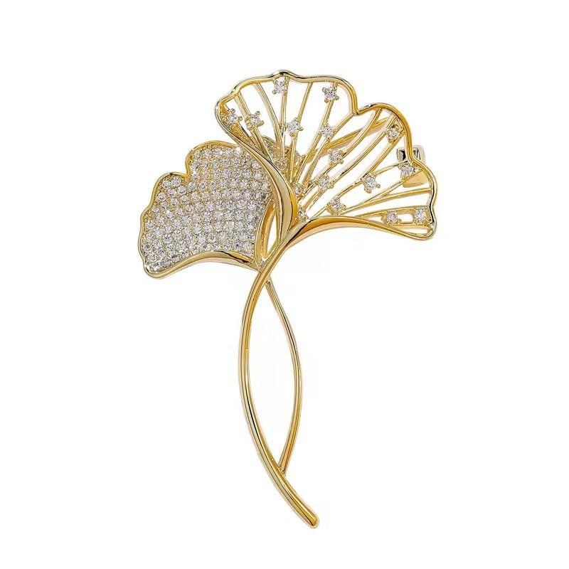 Broche de Hoja de Ginkgo para Mujer, Lindo Diseño Retro