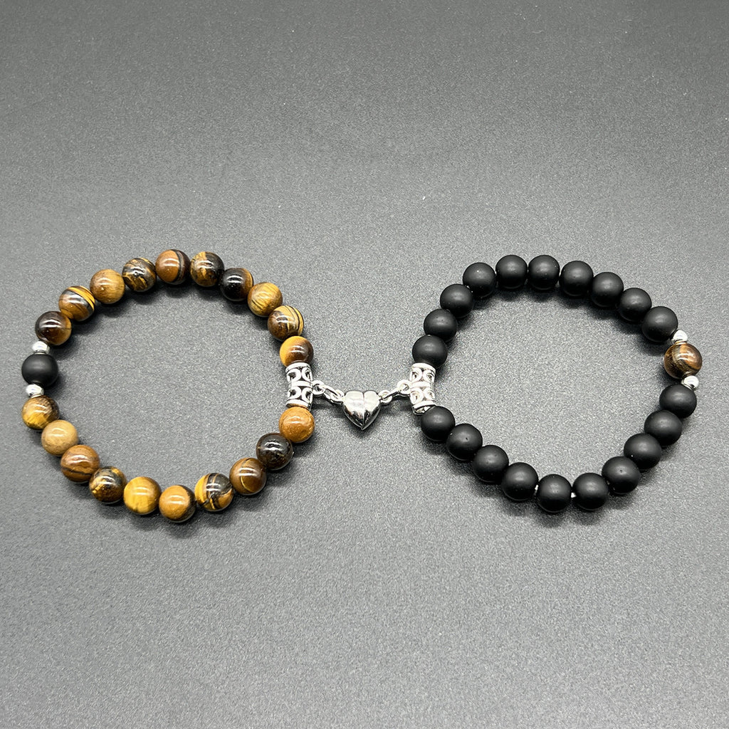 Magnetische Induktion Weiß Türkis Paar Armband