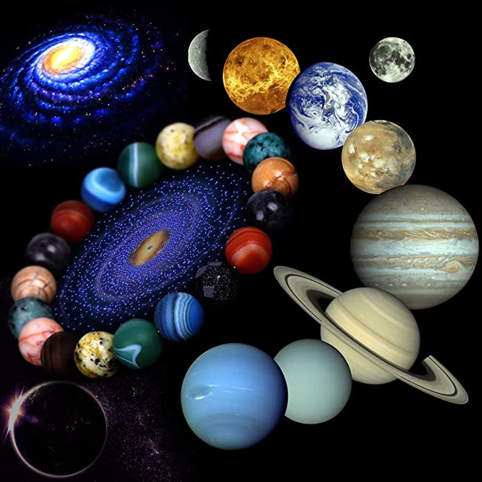 Sonnensystem Acht Steinplaneten Armband Planeten Naturstein Mala Perlen Armband Für Männer Frauen Handgemachtes Universum Solar Chakra Armband Schmuck