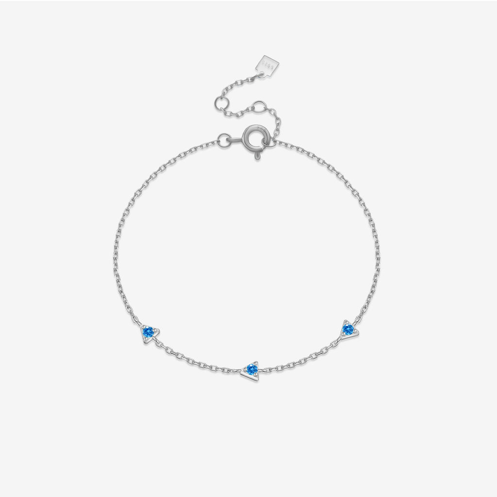 Pulsera doble de plata de ley S925 con diamantes a juego
