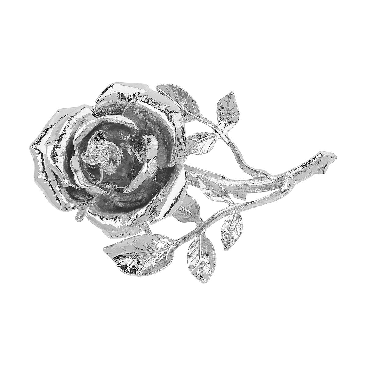 Retro Metall Dreidimensionale Rosenblüten-Accessoires Mantel Anzug Brosche