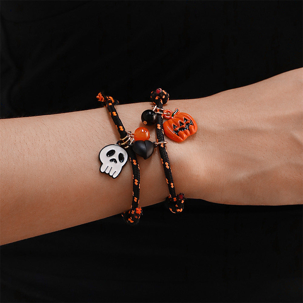 Pulsera de Halloween Calabaza Fantasma Amor Pulsera Magnética para Parejas