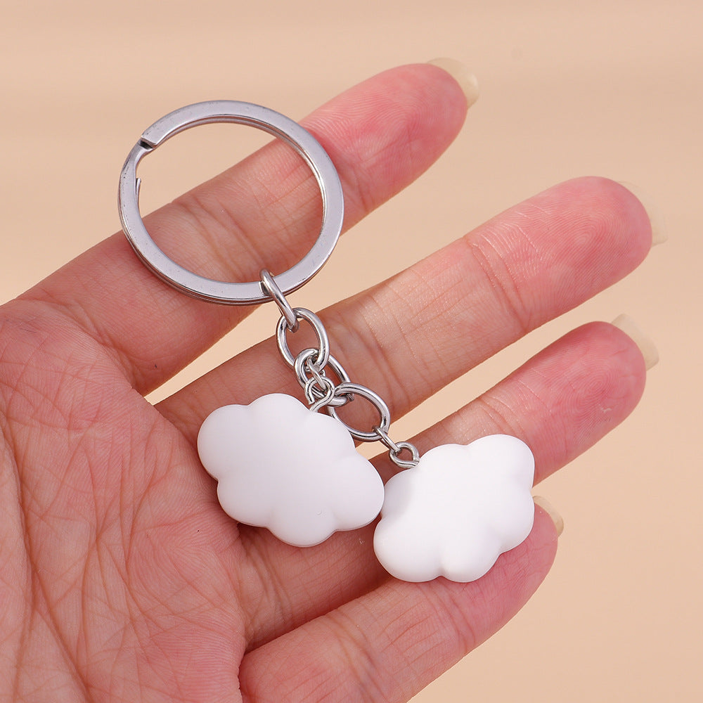 Llavero de patito amarillo de dibujos animados Accesorios de nube