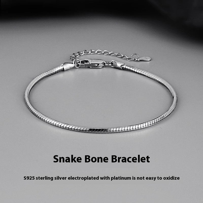 S925 Silver Advanced Sense Snake Bones Chain Simple Cold Style