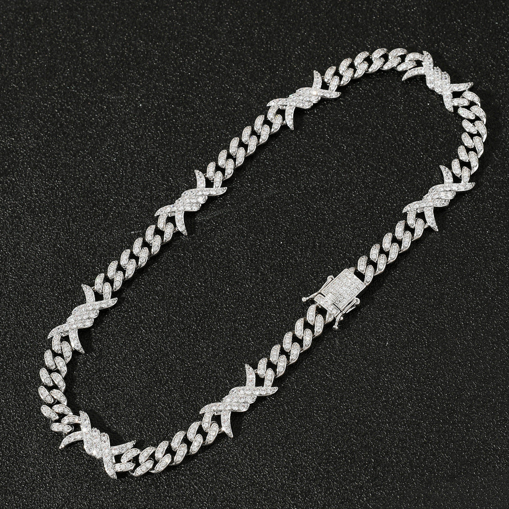 Men And Women Couples Clavicle Chain Zircon Necklace Hip Hop Accessories
