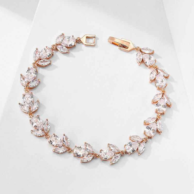 Neues Nischendesign Wassertropfen Pferdeauge Zirkon Armband
