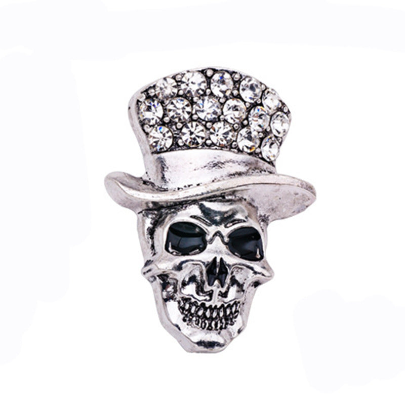 Broche de calavera de Halloween estilo punk