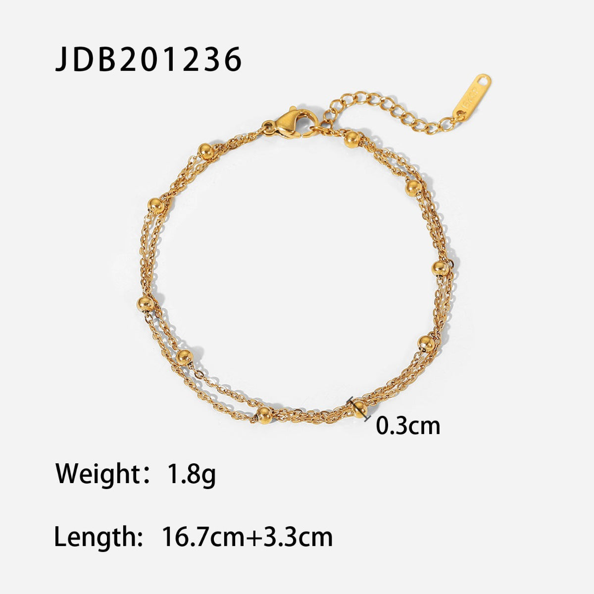 European And American Stainless Steel Beaded Bracelet High Sense Color Matching Letters