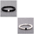 Natural stone couple distance bracelet