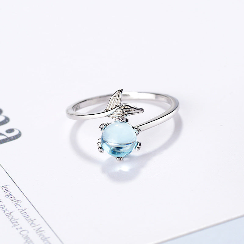 Verstellbarer Ring für Damen, Hochzeit, Verlobung, versilbert, Fingerring, Schmuck, stilvolles Persönlichkeitsdesign, Meerjungfrau