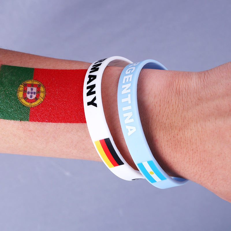 Pulsera de silicona de fútbol de la Copa Mundial de Qatar Pulsera deportiva