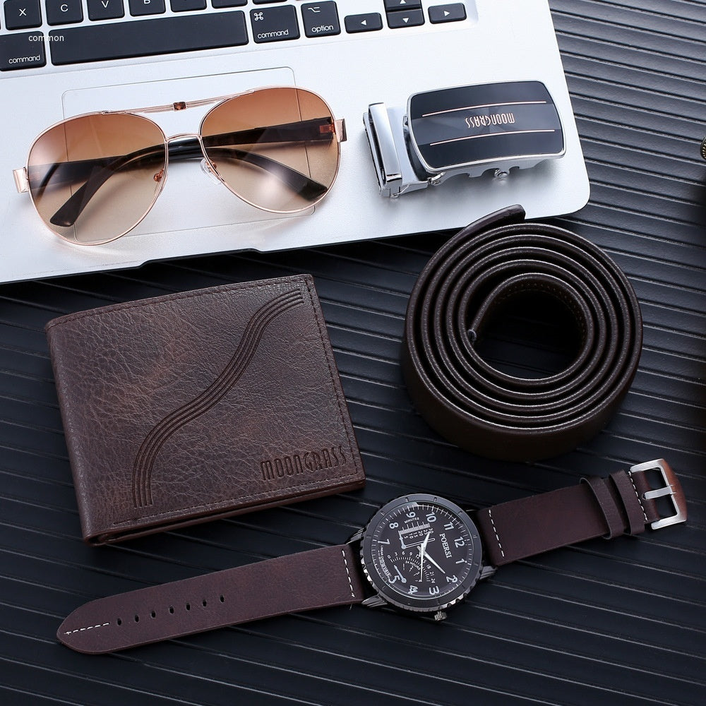 Uhr Temperament Gürtel Portemonnaie Brille Anzug