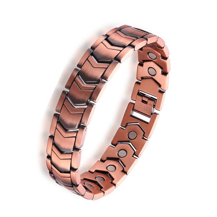 Retro rotes Kupfer magnetisches Therapiearmband für Herren