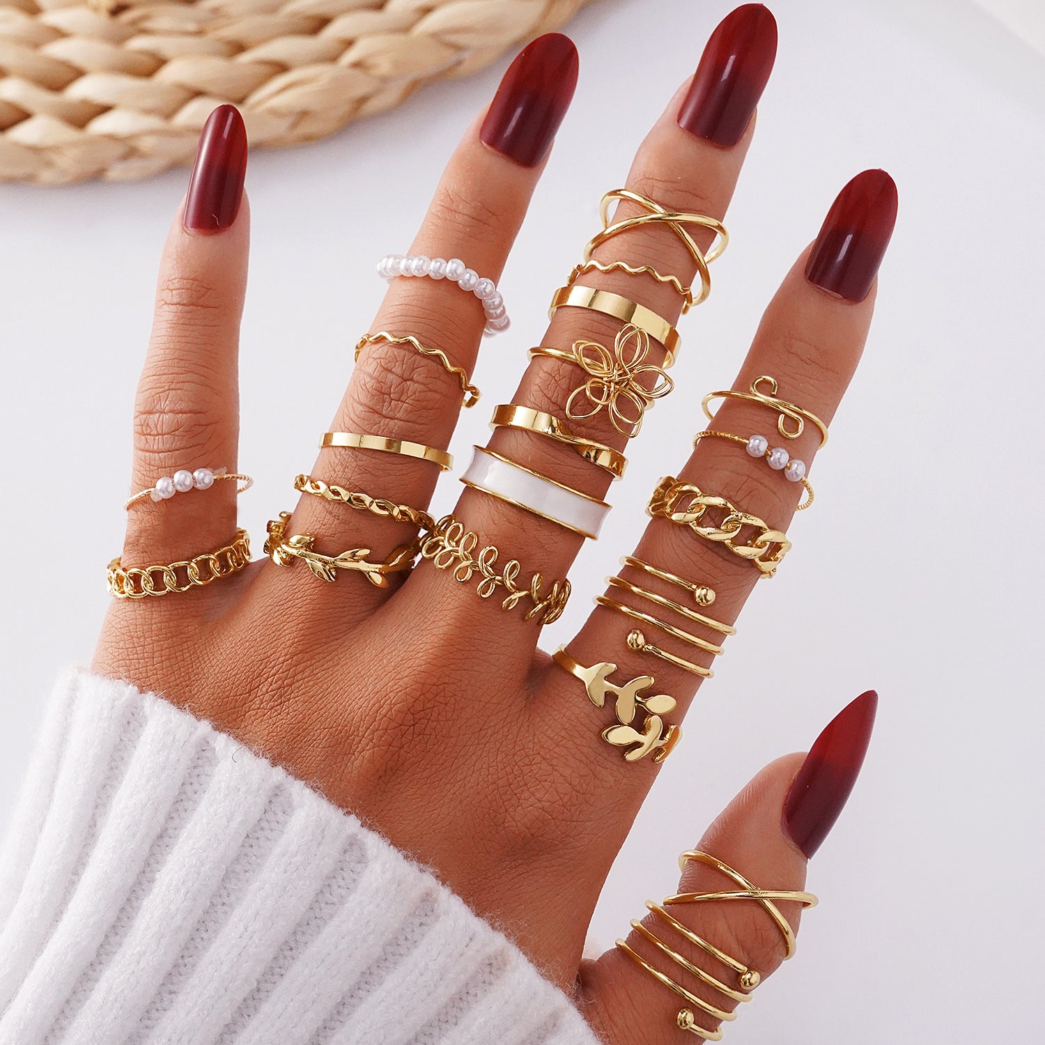 Ring Damen Nischen Senior Knöchelring 23-teiliges Set