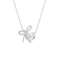 Damen Diamant Schleife Herz Halskette Hochwertige Schlüsselbeinkette Einfacher und vielseitiger Schmuck