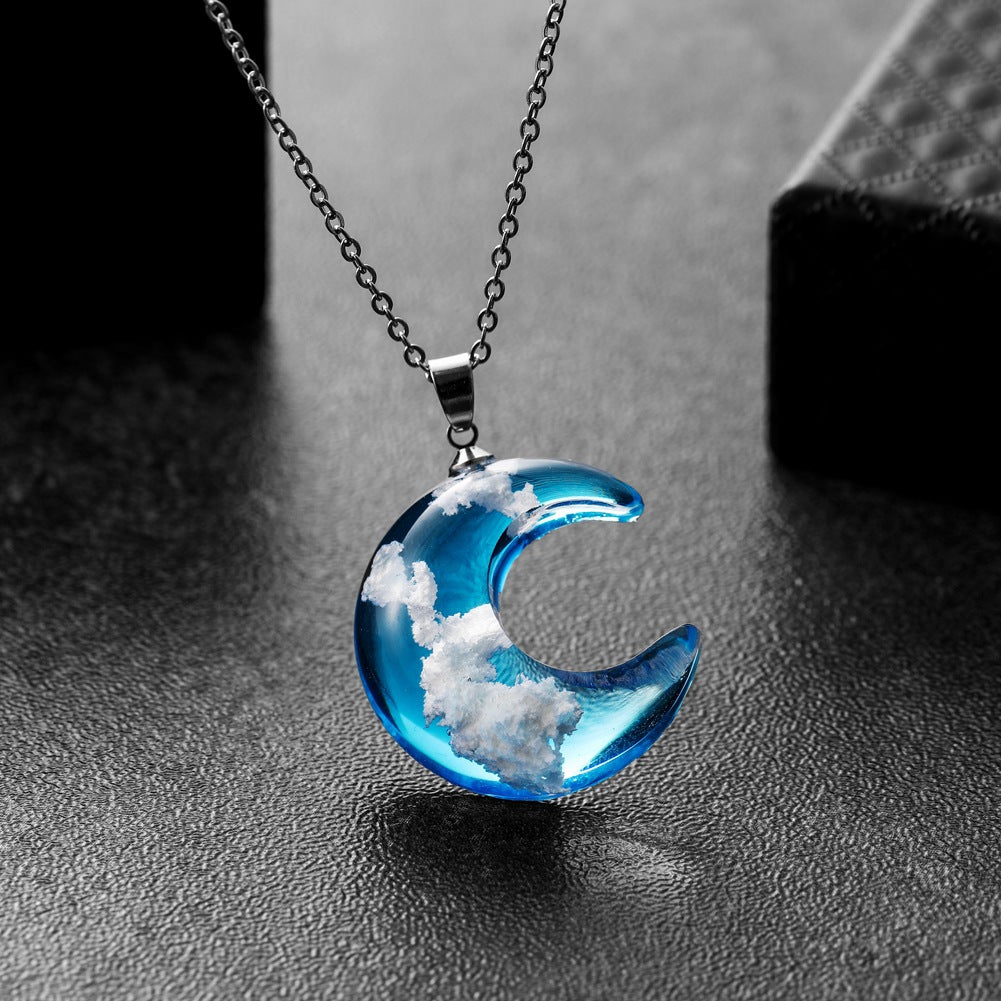 Cadena de clavícula Baiyun con colgante de resina y gema de tiempo