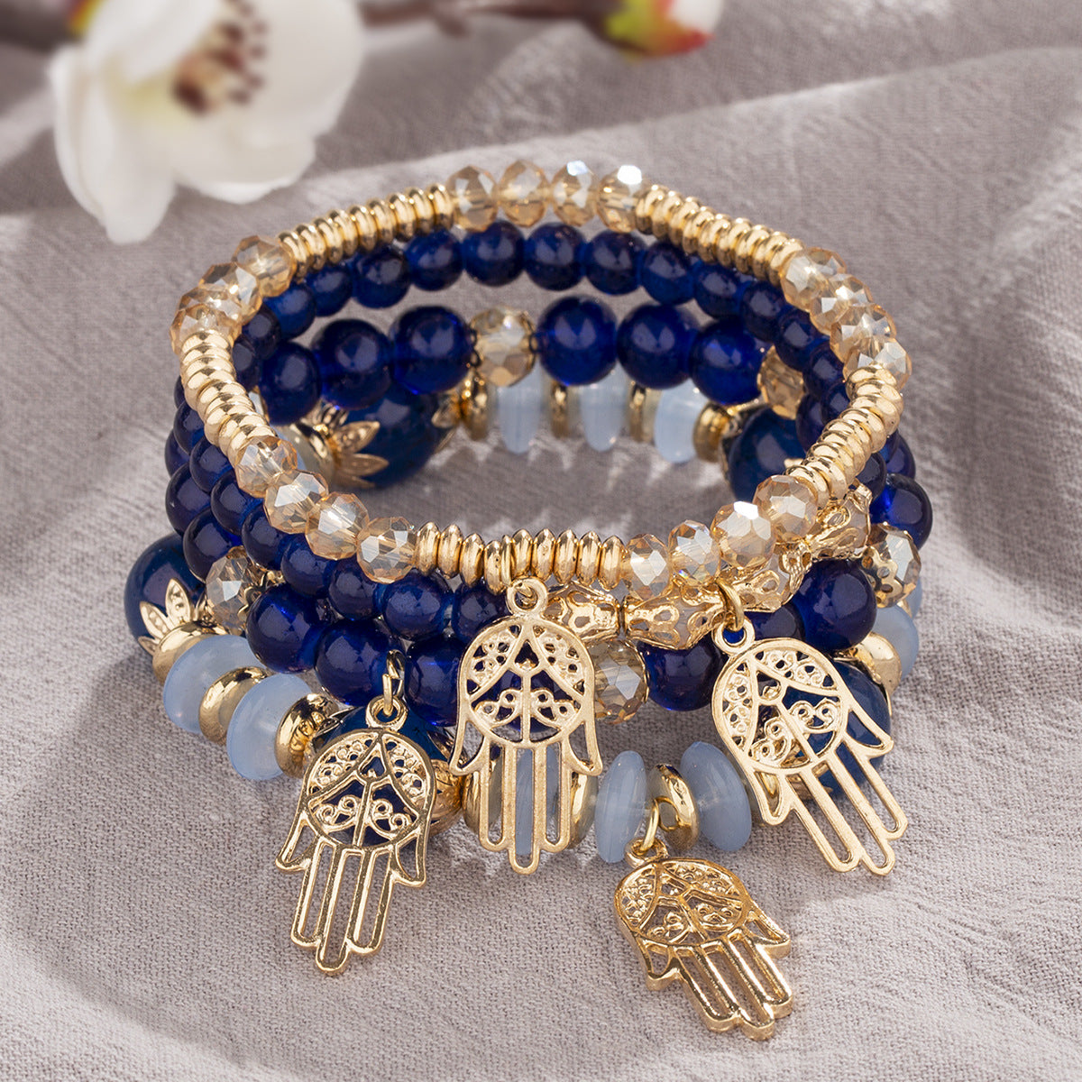 Pulsera bohemia, joyas creativas para mujer, Palma