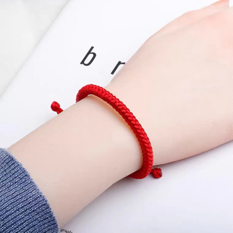 Male And Female Red Rope Couple Beads Threading DIY