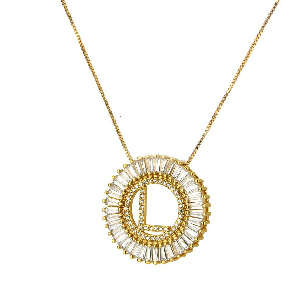 Collar con colgante de iniciales de la A a la Z clásico