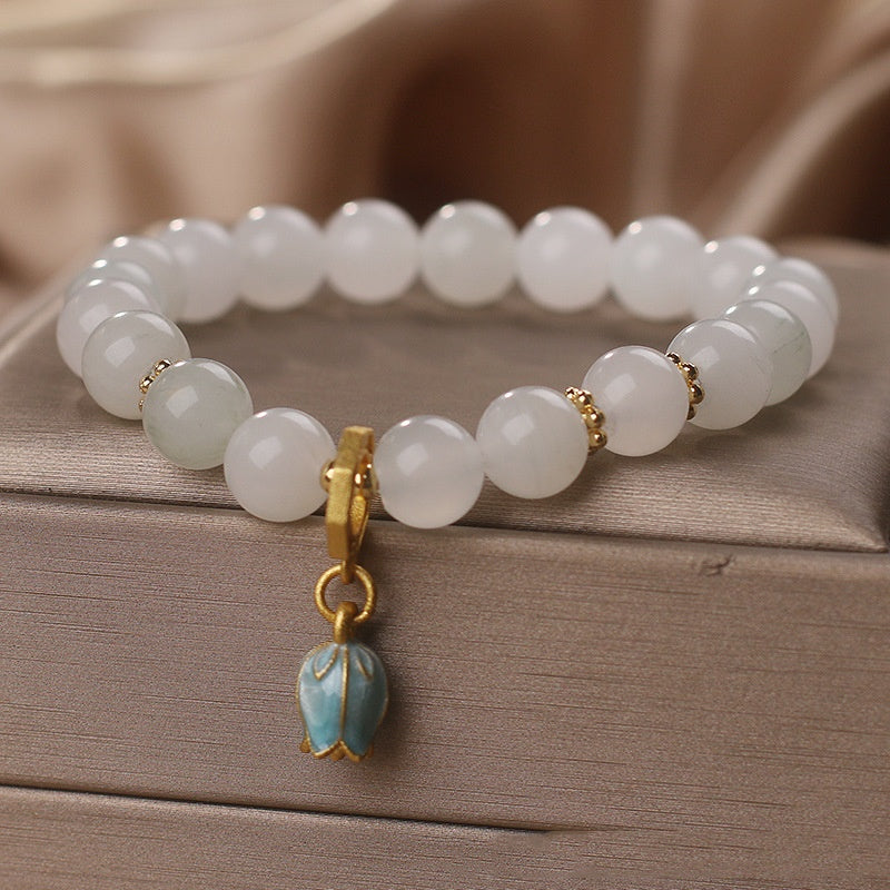 Tianshan Jade Armband Damen Retro Chalcedon Maiglöckchen