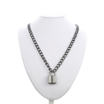 Punk Ketten Schloss Anhänger Halskette Frauen Männer Hip Hop Schmuck