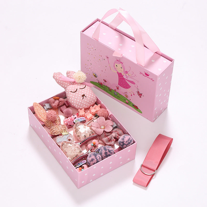 24PCS Bow head rope hair clip hair ring hair accessories set