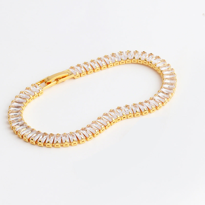 Zirkonkrallenkette, komplett besetztes Collier, Ohrhänger und Armband, dreiteiliges Set