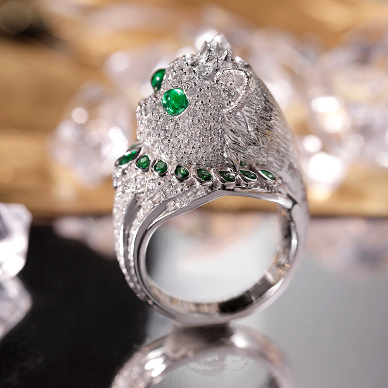 Premium-Designer-Sterlingsilber mit simuliertem Smaragd