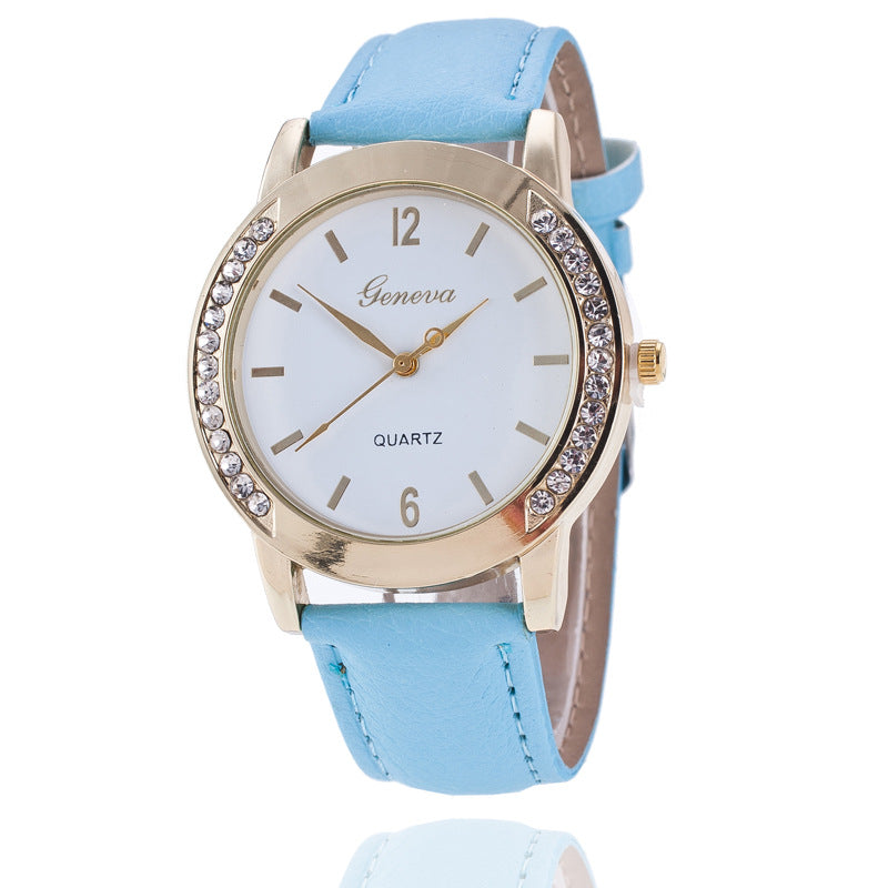 Reloj de cuarzo de diamantes Geneva para mujer