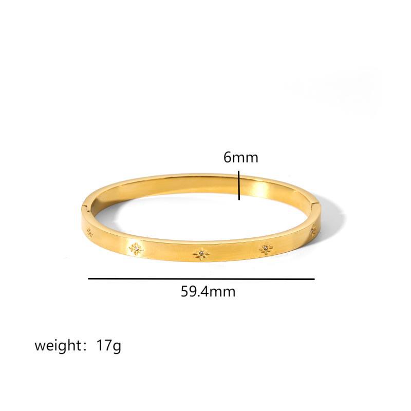 Pulsera de Acero Titanio Estilo Ins con Hebilla de Estrella de Seis Puntas