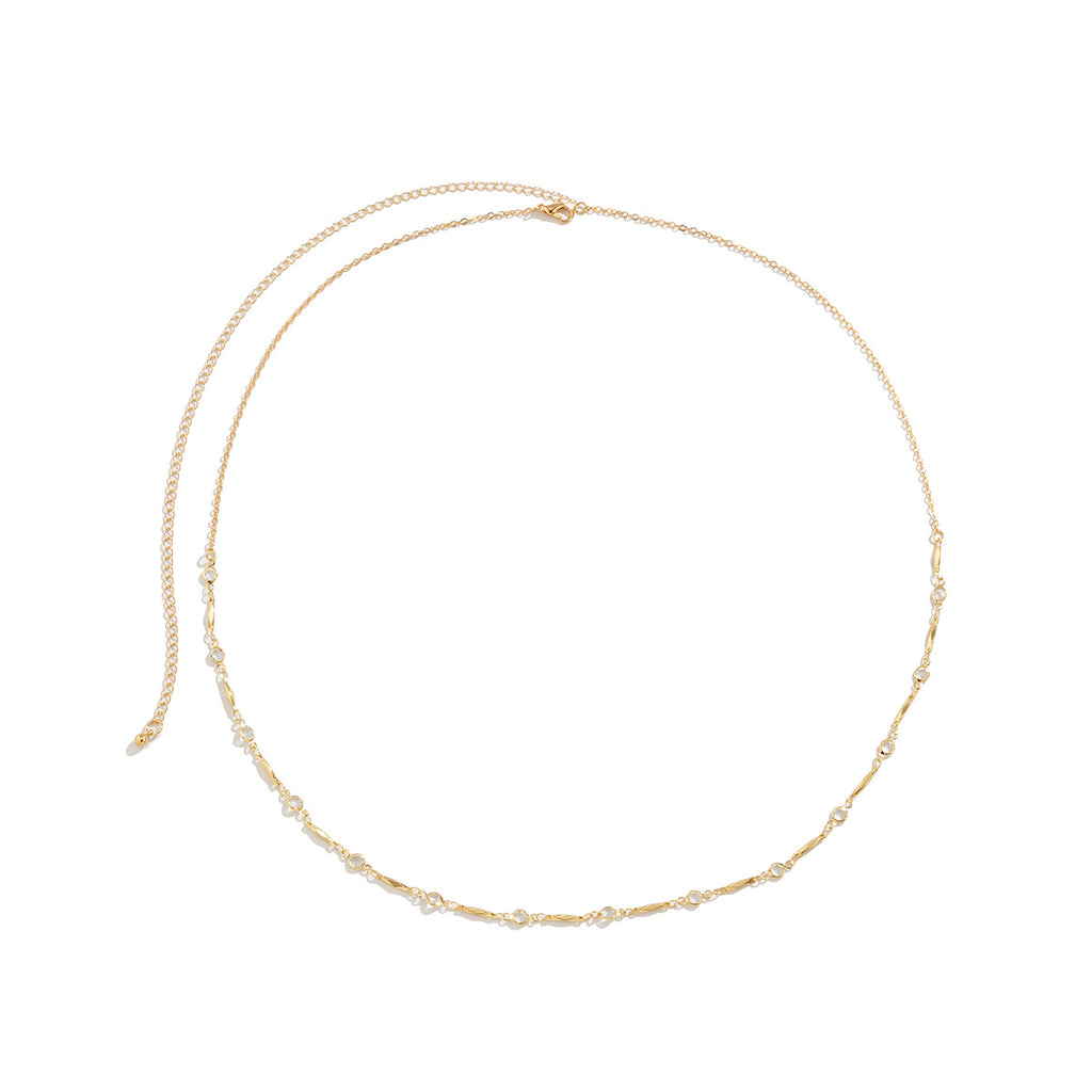 Cadena de cintura corporal de costura hueca geométrica de joyería simple para mujer