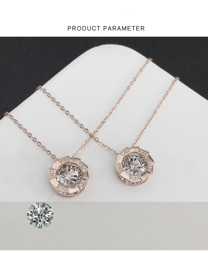 Roségold Pulsierendes Herz Diamant-Anhänger Schlüsselbeinkette