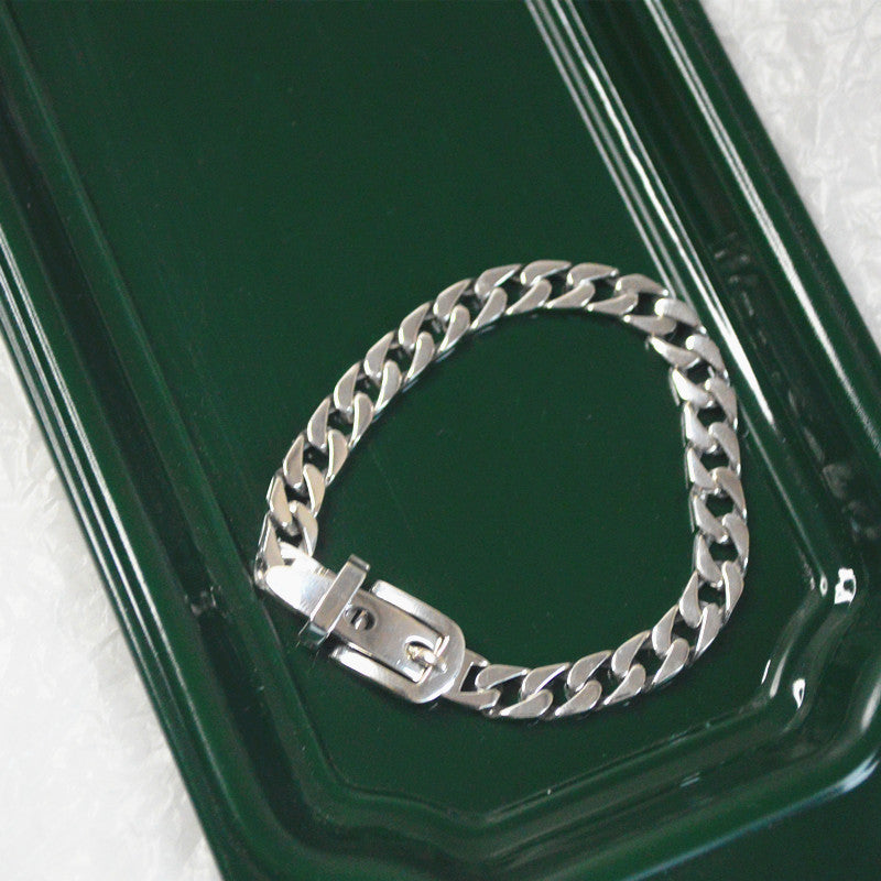 Pulsera de cadena de plata esterlina 925 para mujer