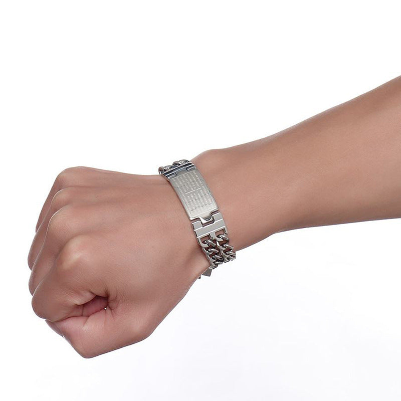Herrenarmband Kreuz-Schrift
