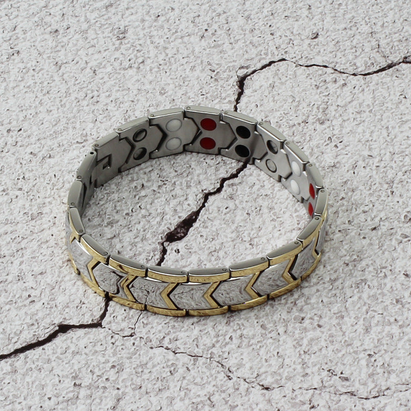 Goldnes doppelreihiges Magnetarmband