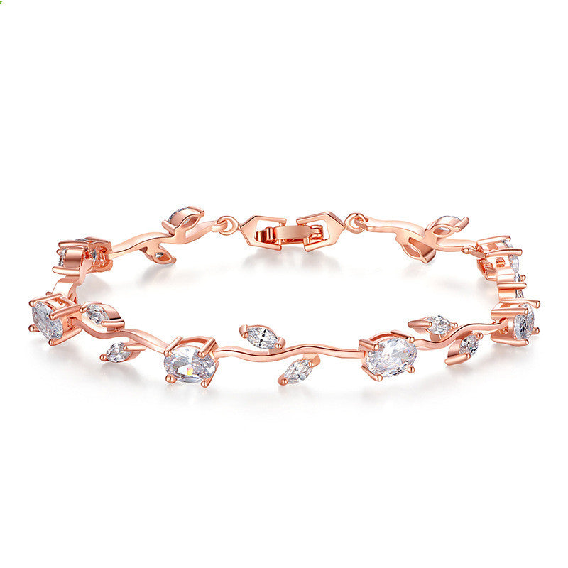 Pulsera de cristal chapado para mujer