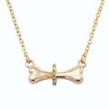 Schmuck Einfache Hundeknochen-Halskette mit Diamanten