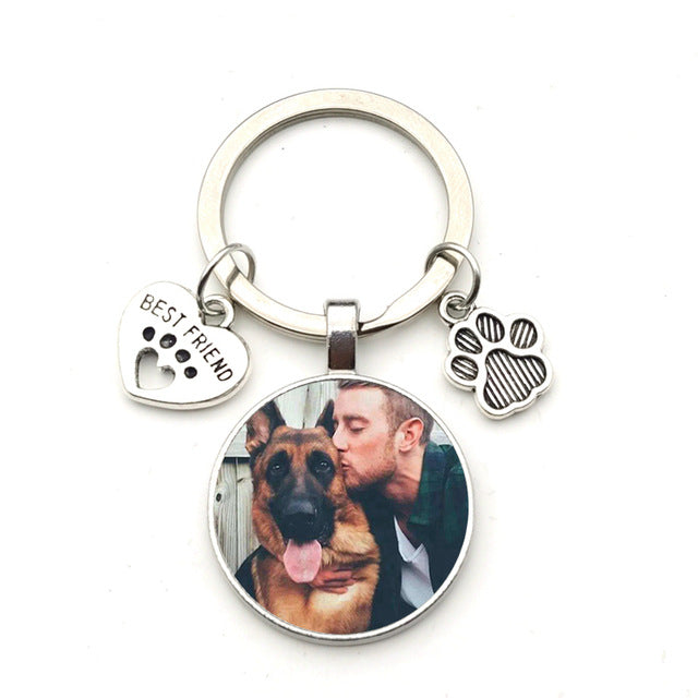 Personalisiertes DIY Haustier-Hundefoto Mini-Herz-Schlüsselanhänger