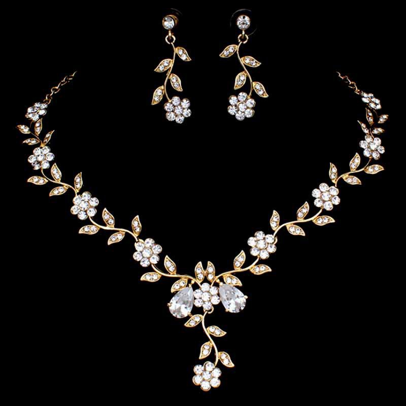 Set Voll Diamant Halskette Anhänger Set