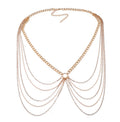 Metal geométrico de moda para mujer con cadena para la cintura