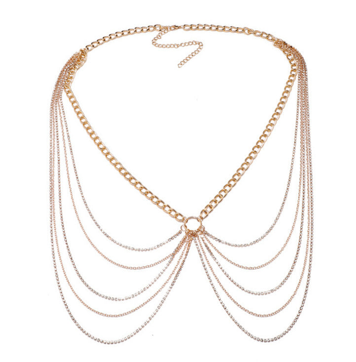 Metal geométrico de moda para mujer con cadena para la cintura
