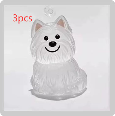 Llavero transparente para almacenamiento de pelo de mascota con colgante de bola peluda