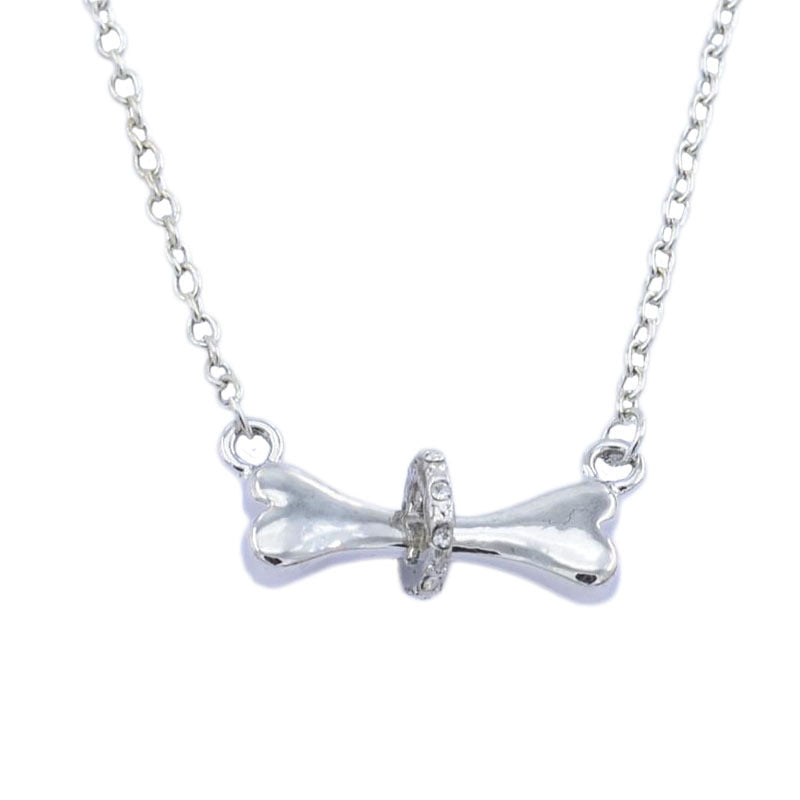 Schmuck Einfache Hundeknochen-Halskette mit Diamanten