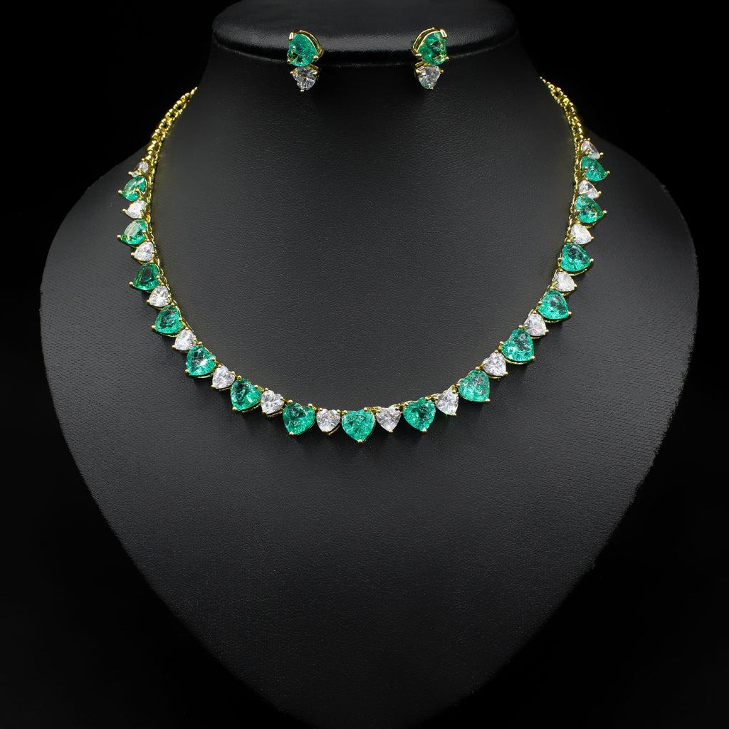 Kopfbedeckung Set Zweiteiliges Zubehör Halskette Ohrringe Zirkonia Schmuck