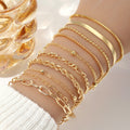 Minimalistisches mehrschichtiges Armband-Set aus Legierung im Basic-Stil